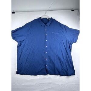 Tommy Bahama Mens 5XB Blue Island Zone Silk Blend Short Sleeve Button Up Shirt